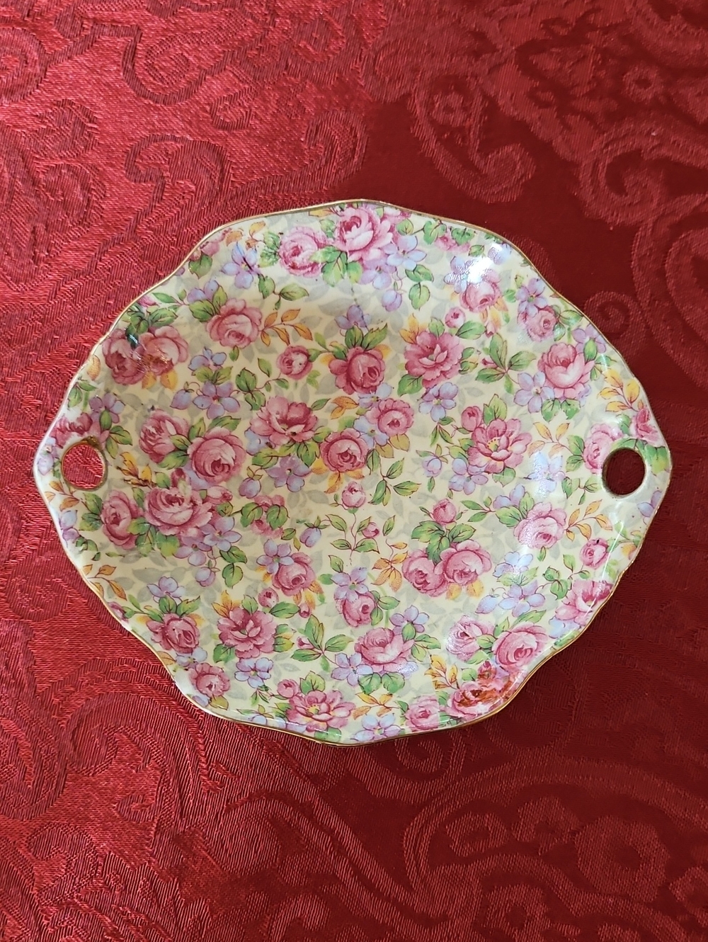 Vintage Royal Winton Grimwades "Summertime" Chintz Handled Dish